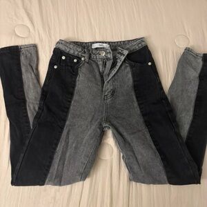 Adika Two-Tone Black and Gray Jeans